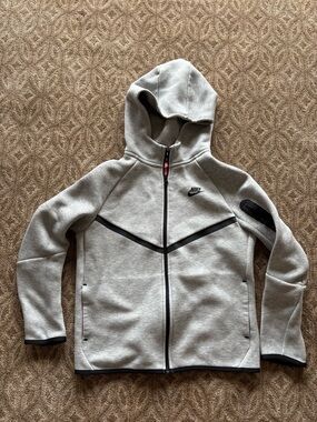 Black and grey Nike Tech Full-Zip Kids Jacket with Black Trim